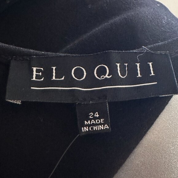 Eloquii Black Ruffled Cold-Shoulder Long Sleeve Dress Size 24 - Picture 6 of 10